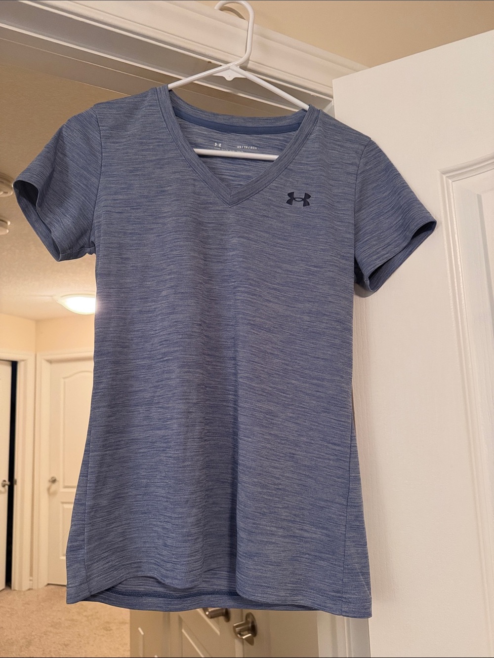 Under Armour Light Blue Heathered V-Neck Performance Tee